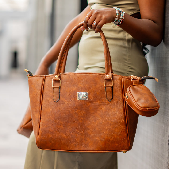 Denri Claire | 3-in-1 Convertible Handbag | Work, Everyday & Travel (Fits up to 17″ Laptop) | Spacious, Weather-Resistant with Discreet Personal-Care Pouch | Stylish, Multifunctional Elegance
