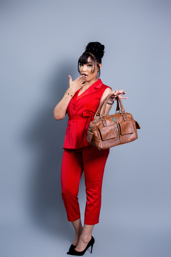 Denri Kayla Sling Bag | Everyday Sling Tote | Casual & Professional Carry | Leather Build with Multiple Internal & External Pockets | Lightweight, Stylish & Versatile