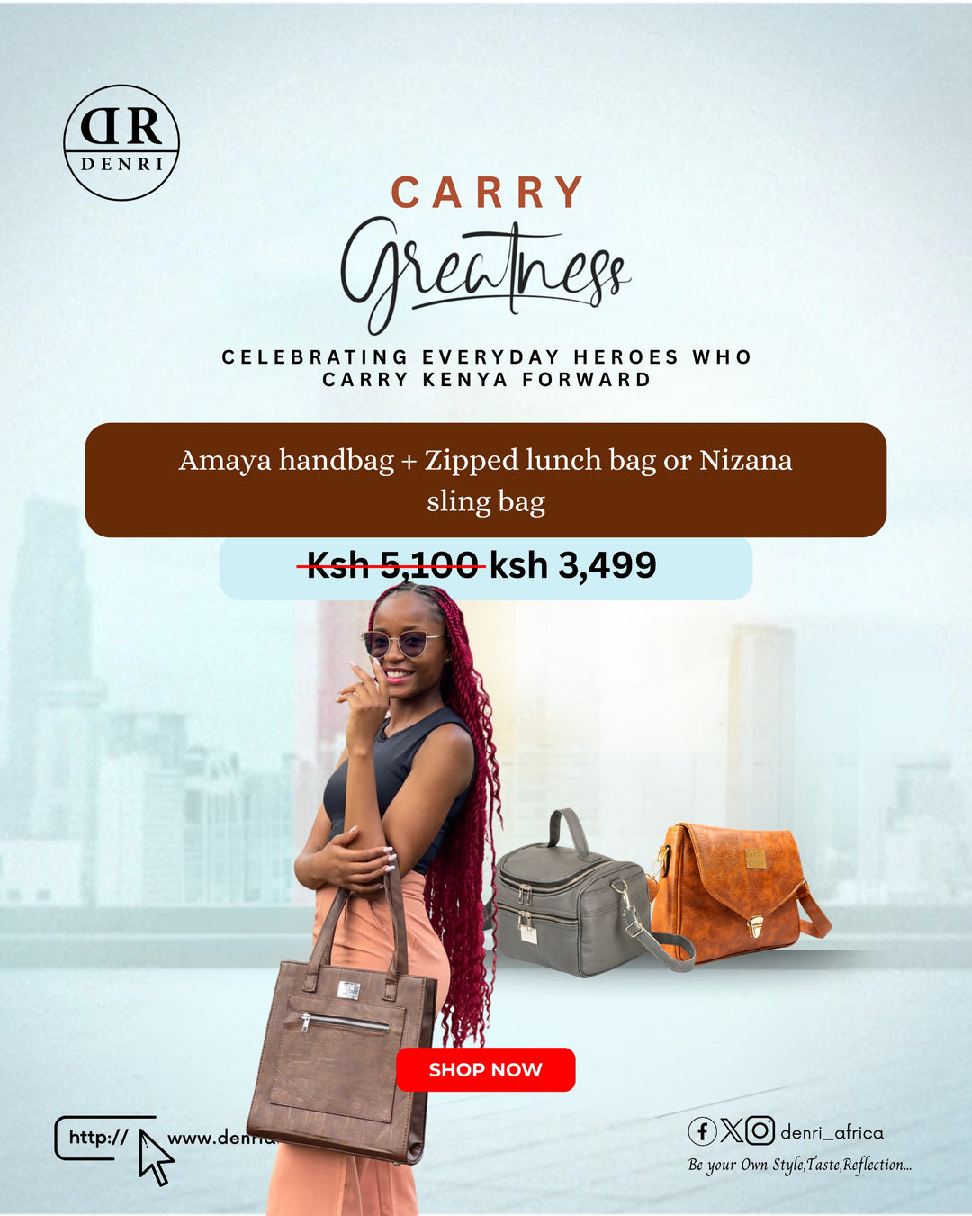 Amaya Handbag + Zipped Lunch Bag or Nizana Sling Bag