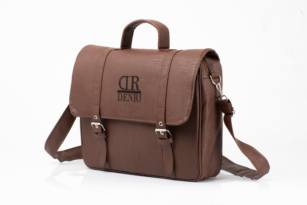 Denri Briefcase Bag | Structured Work Briefcase | Office & Professional Use | Zip Main Compartment, Inner Lined Pocket & Detachable Strap | Stylish, Functional Everyday Briefcase