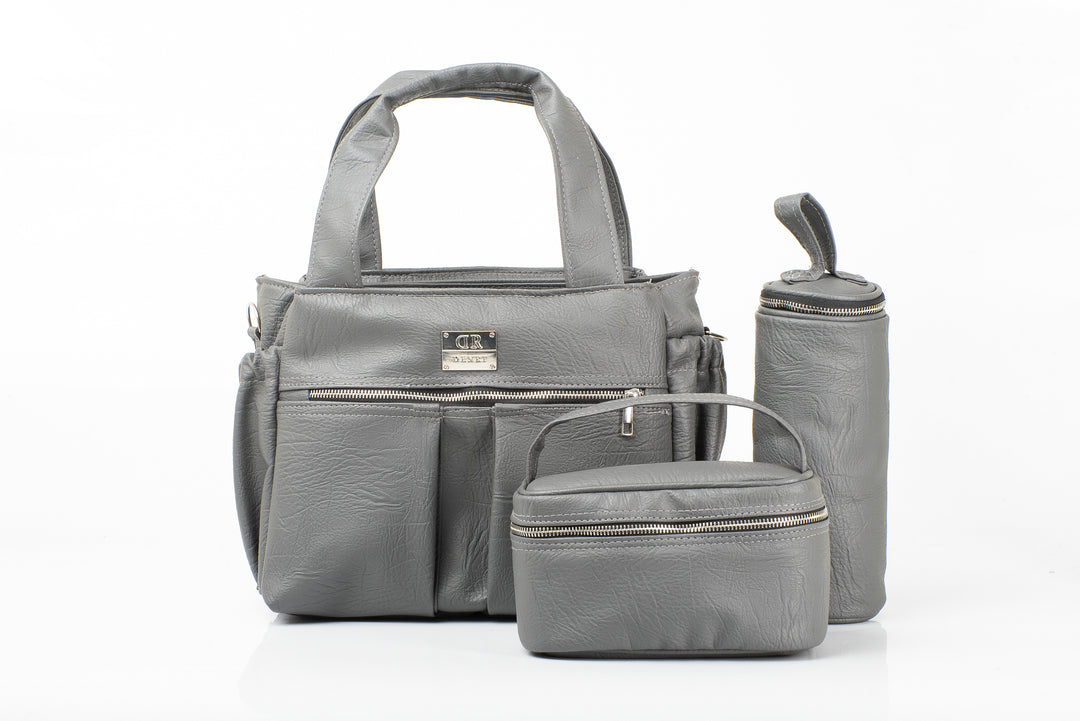 Denri Luca Diaper Bag | Modern Baby Travel Bag | Durable & Water-Resistant Nylon, Insulated Bottle Sleeve & Padded Pocket | Organized Essentials for On-the-Go Parents
