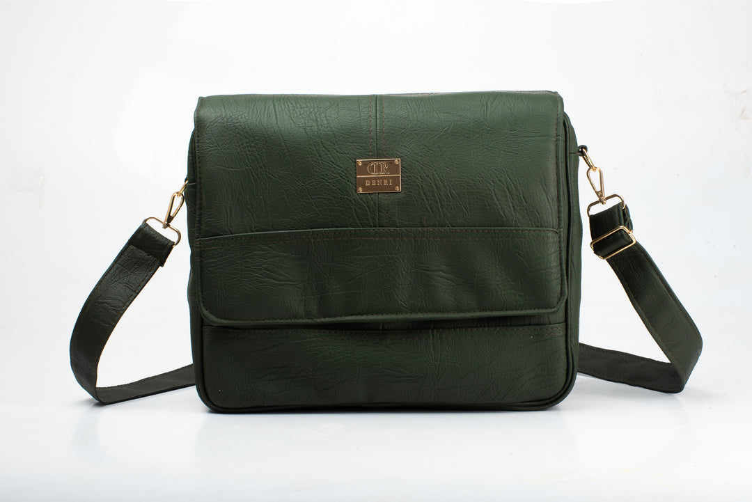 Denri Fayola Messenger Bag | Professional Messenger | Work & Commute Essentials | Superior Leather, Laptop Compartment & Multiple Pockets | Sleek, Organized Carry