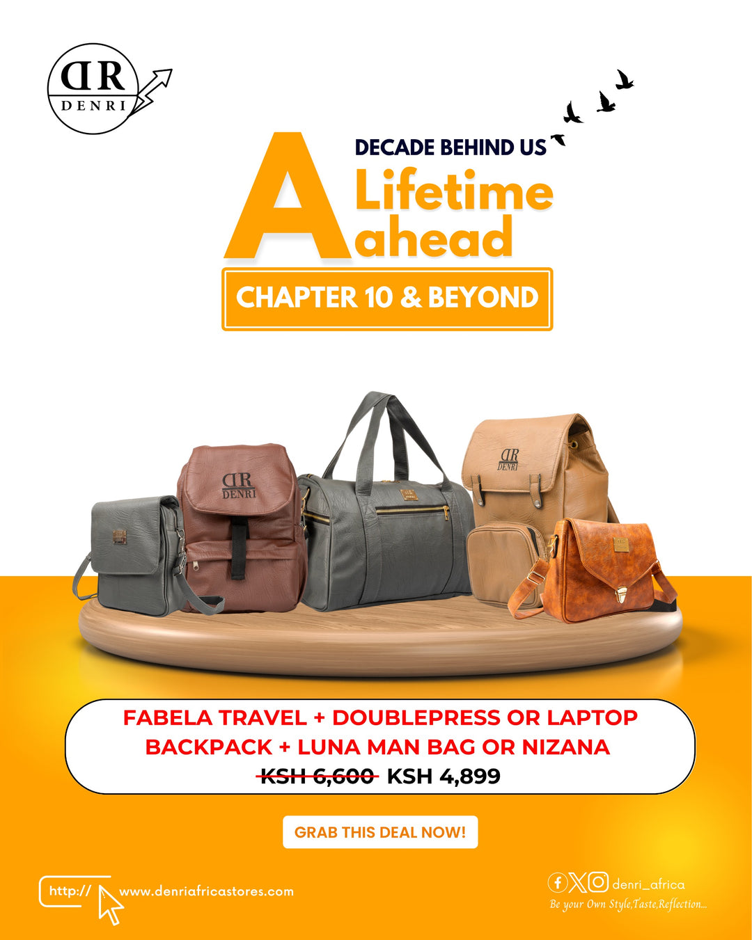 Fabela Travel + Double Press or Laptop Backpack + Luna Man bag or Nizana