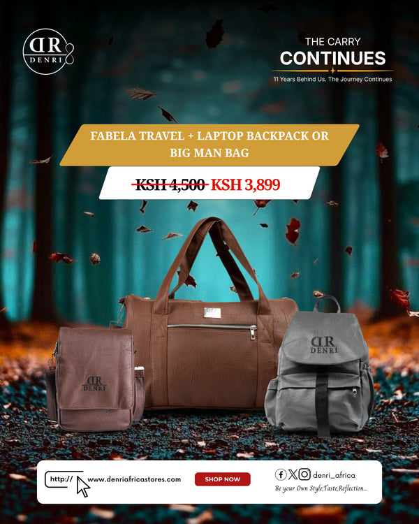 Fabela Travel + Laptop Backpack or Big Man Bag