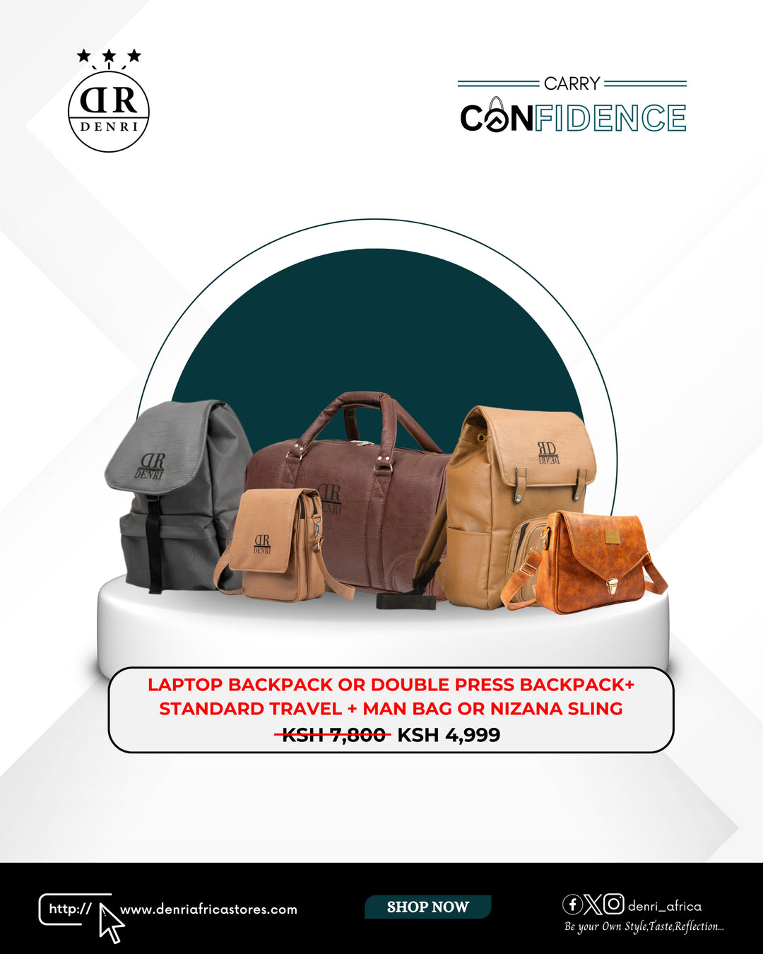 Standard Travel + Laptop Backpack or Double Press + Nizana Sling or Man Bag