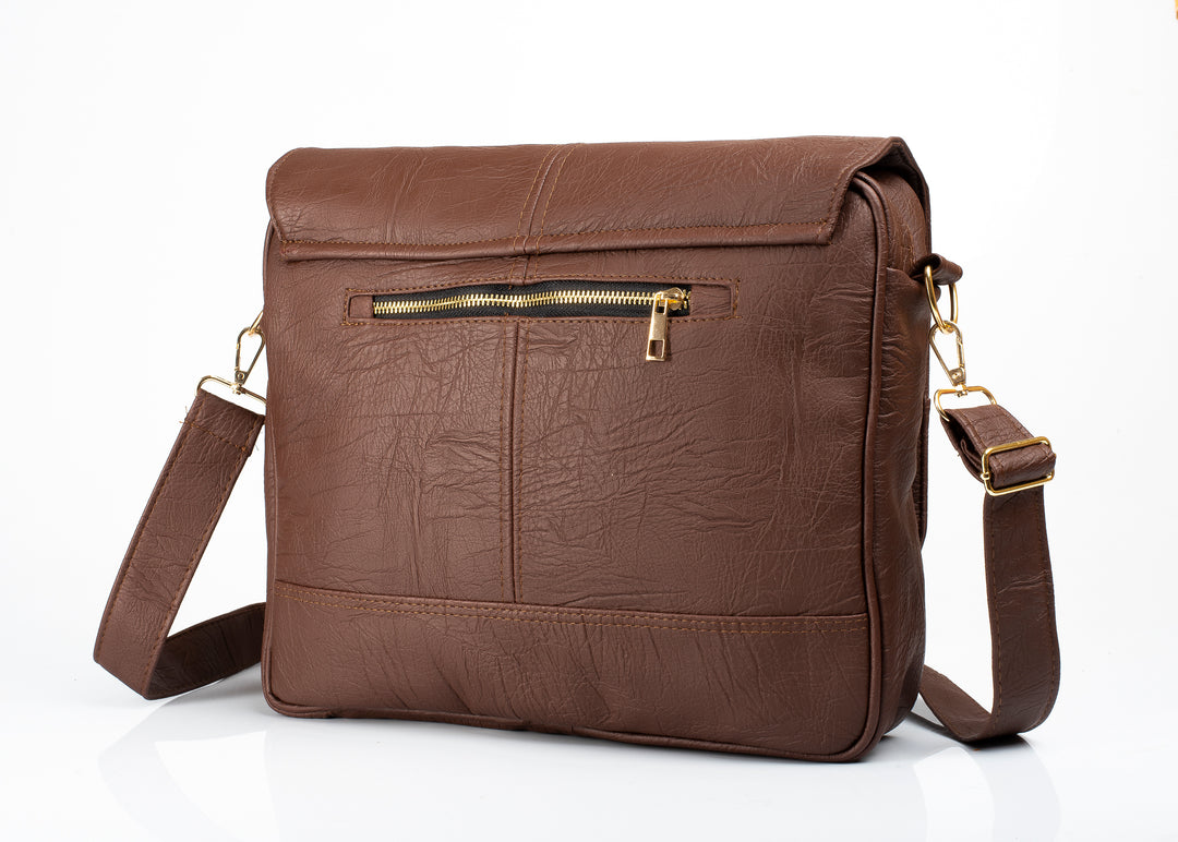 Denri Fayola Messenger Bag | Professional Messenger | Work & Commute Essentials | Superior Leather, Laptop Compartment & Multiple Pockets | Sleek, Organized Carry