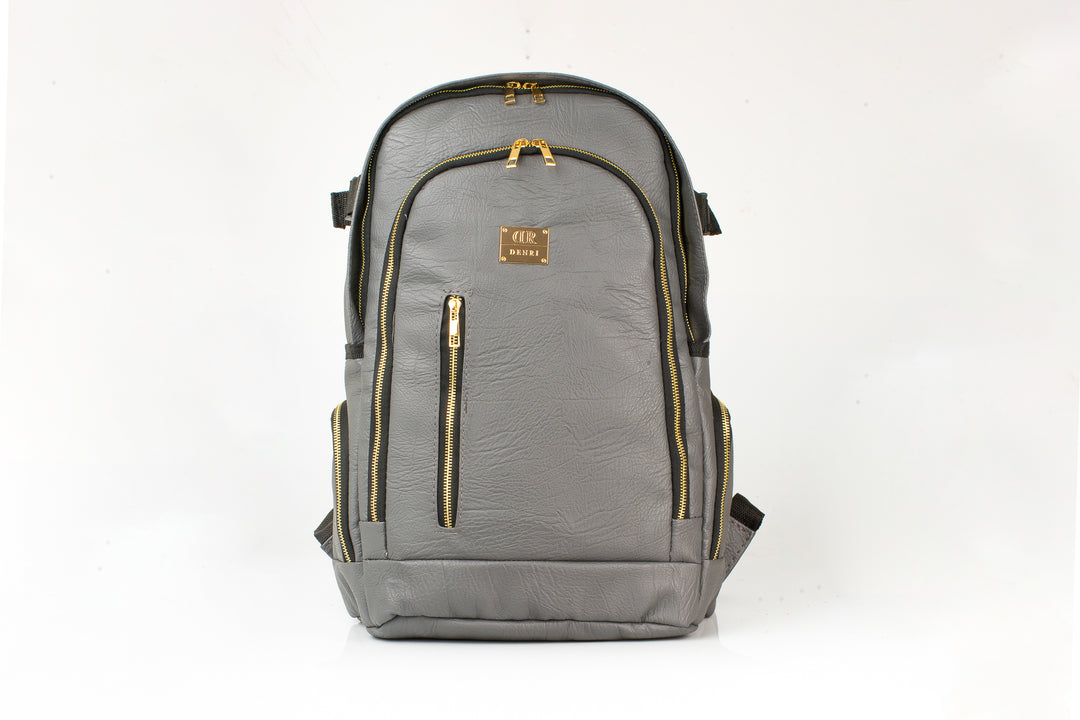 Denri Kai Classy Leather Backpack for Men and Women, fits up to 17.5 inch Laptop, heavy duty bag