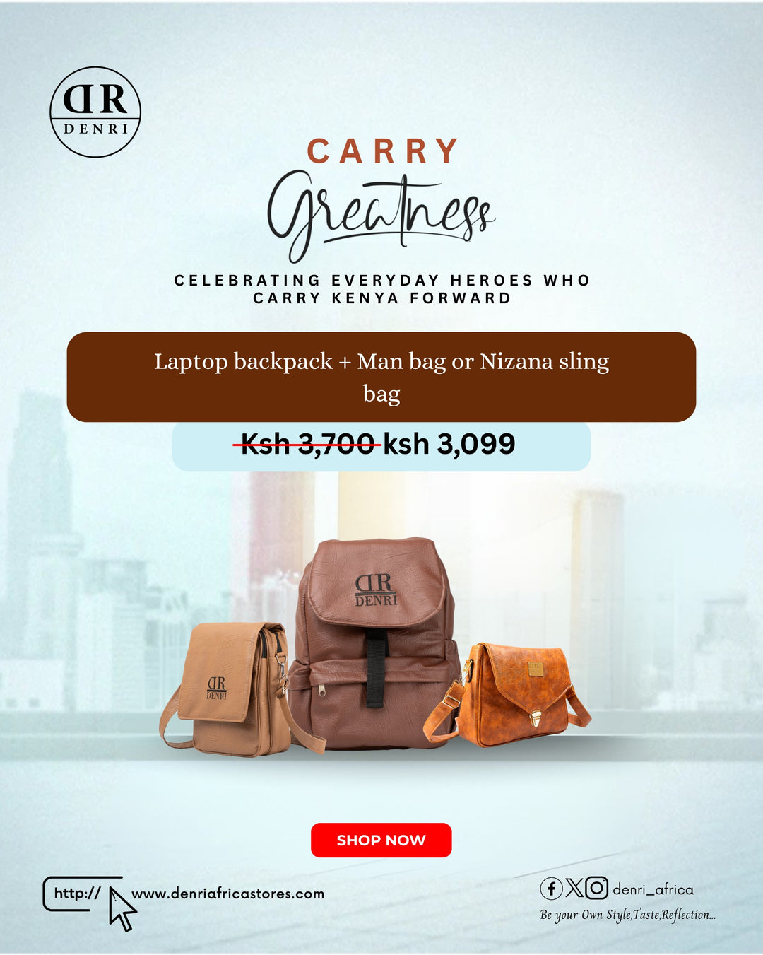 Laptop Backpack + Manbag or Nizana Sling Bag