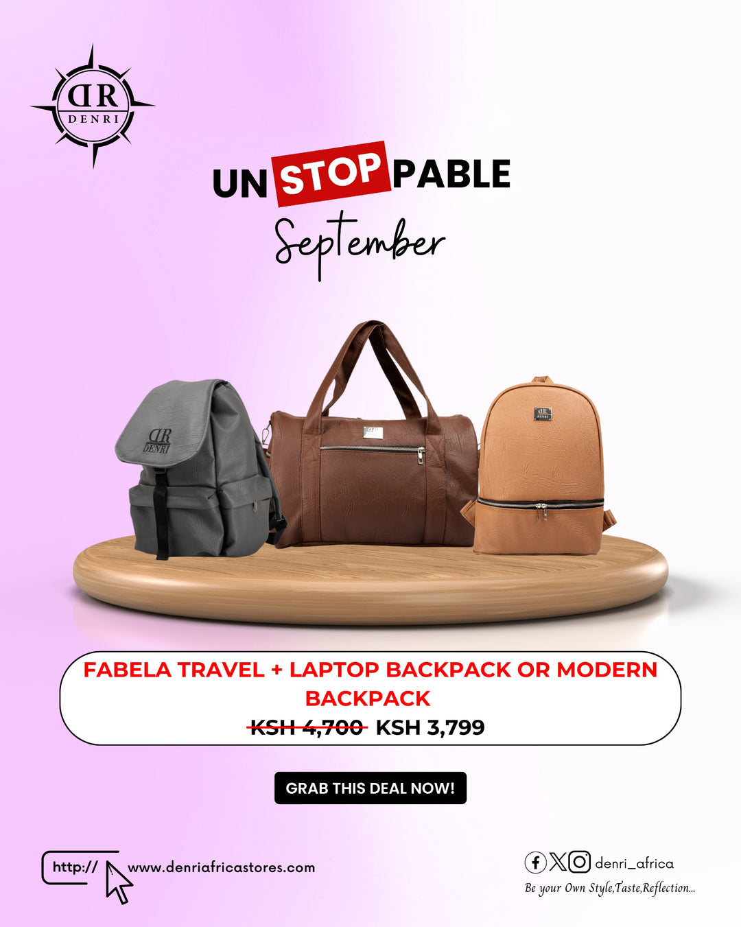 Fabela Travel + Laptop Backpack or Modern Backpack