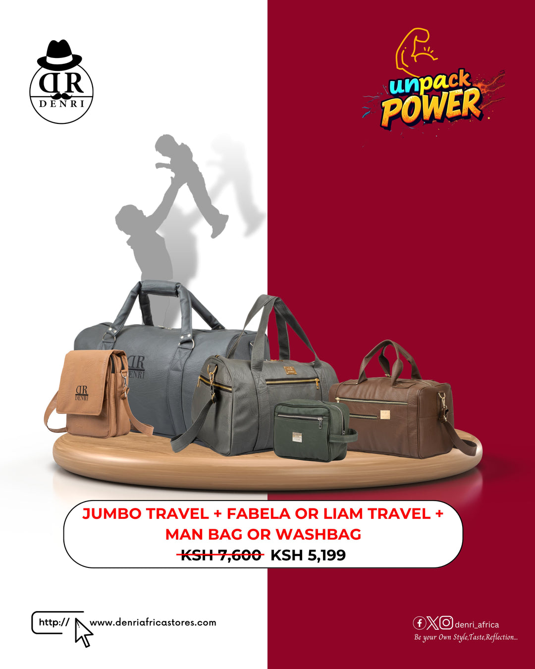 Jumbo Travel + Fabela or Liam Travel + Manbag or Washbag
