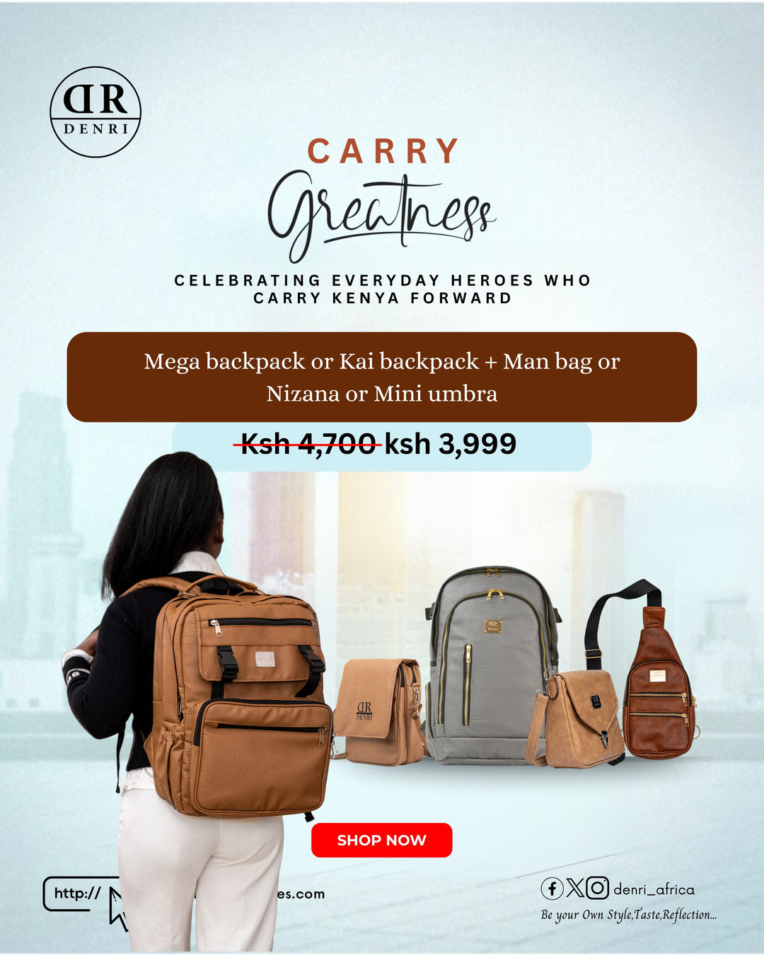 Mega Backpack or Kai Backpack + Manbag or Nizana or Mini Umbra