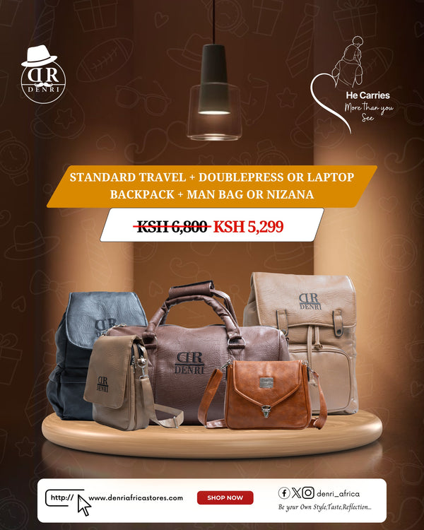 Standard Travel+ Doublepress or Laptop Backpack + Man Bag or Nizana