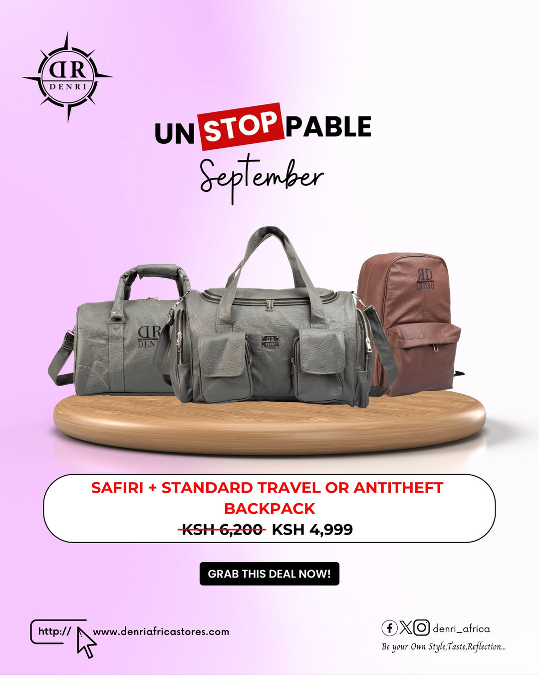Safiri + Standard Travel or Antitheft Backpack