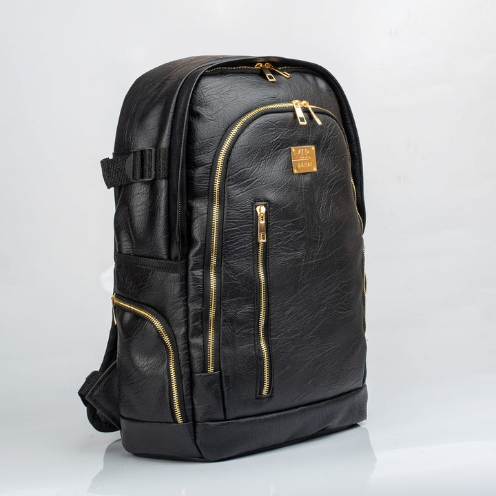 Denri Kai Classy Leather Backpack for Men and Women, fits up to 17.5 inch Laptop, heavy duty bag