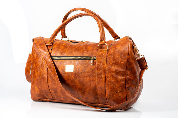 Denri Satis | Leather Duffle Travel Bag | Weekend & Business Trips | Adjustable Strap, External Pocket & Sturdy Handle | Elegant, Spacious Carry