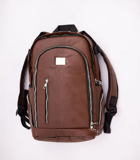 Denri Kai Classy Leather Backpack for Men and Women, fits up to 17.5 inch Laptop, heavy duty bag