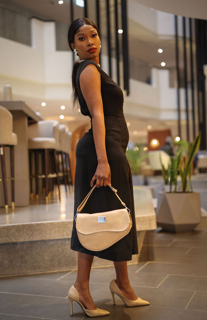 Denri Montana Sling Bag | Vegan Leather Saddle Bag – Women’s Curved Crossbody Handbag with Adjustable Strap