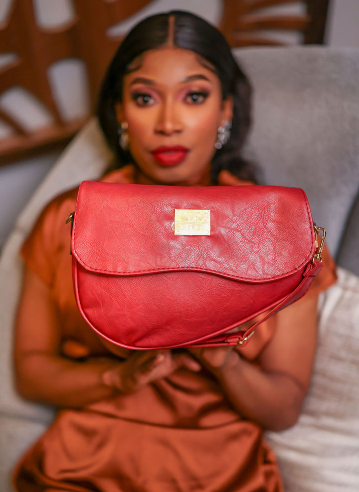Denri Montana Sling Bag | Vegan Leather Saddle Bag – Women’s Curved Crossbody Handbag with Adjustable Strap