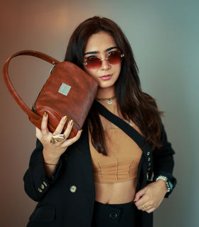 Denri Mandy Handbag | Vegan Leather, 4 Interior Compartments, Adjustable Handle