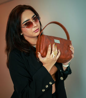 Denri Mandy Handbag | Vegan Leather, 4 Interior Compartments, Adjustable Handle