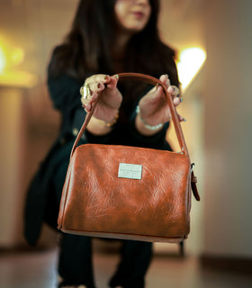 Denri Mandy Handbag | Vegan Leather, 4 Interior Compartments, Adjustable Handle
