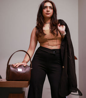 Denri Mandy Handbag | Vegan Leather, 4 Interior Compartments, Adjustable Handle