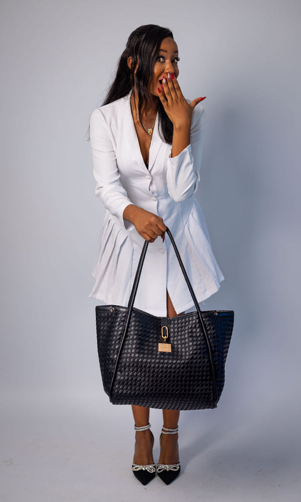 Denri Sierra Handbag | Kikapu-Style Tote | 4 Zipped Compartments, Metal Lock & Sling
