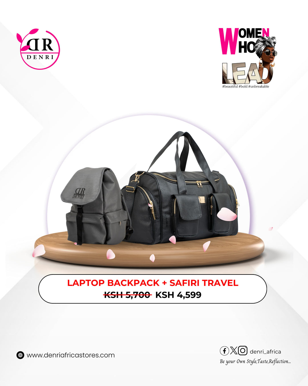 Denri Laptop Backpack + Safiri Travel