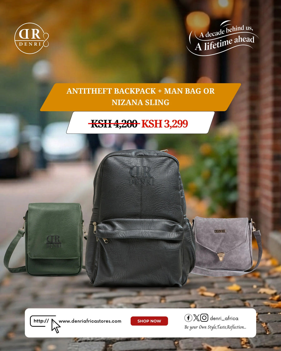 Antitheft Backpack + Man Bag or Nizana Sling
