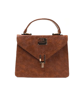 Denri Aurora Handbag | Mini Shoulder & Sling bag | Hand-stitched Leather, Metal Lock Stitch