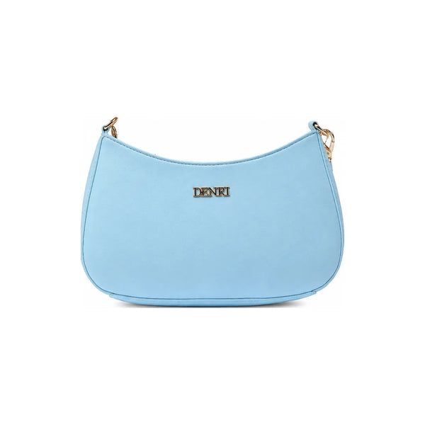 Blue DENRI x LAMORA limited edition crossbody bag in high-quality faux leather material for women's designer styling.
