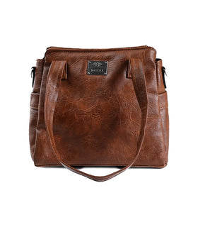 Denri Cathy Handbag | Tote-Shoulder Bag |  Vegan Leather with Ankara Fabric