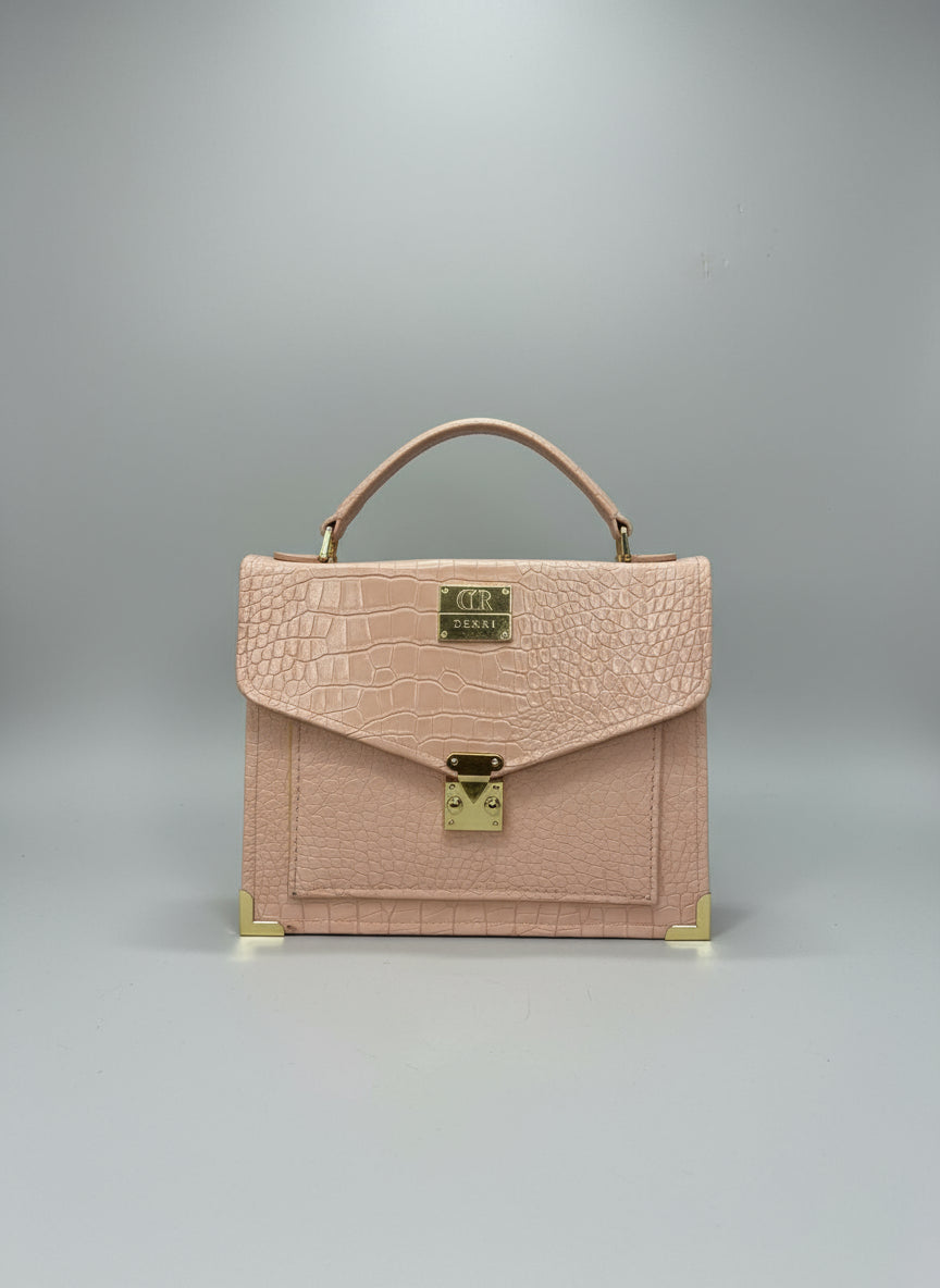 Denri Charlotte  Designer Leather Elegant, Timeless Statement Handbag