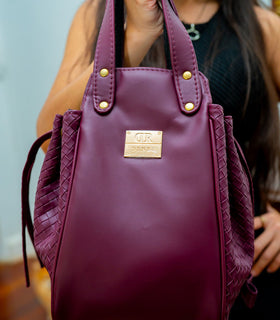 Denri Skye Handbag | Vegan Leather, Hidden Press-Button Closure | Chic & Featherlight