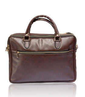 Denri Africa's dark brown Denri Sleek Professional Legacy Briefcase. Premium office briefcase, 15-inch laptop work bag, stylish vegan leather design.