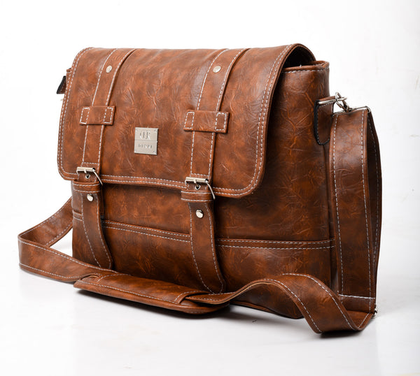 Denri Mystique Briefcase Bag | Faux Leather & Multiple Compartments