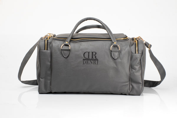 Denri Pocket Travel Bag | Large Leather Duffle | Multiple pockets, Adjustable strap