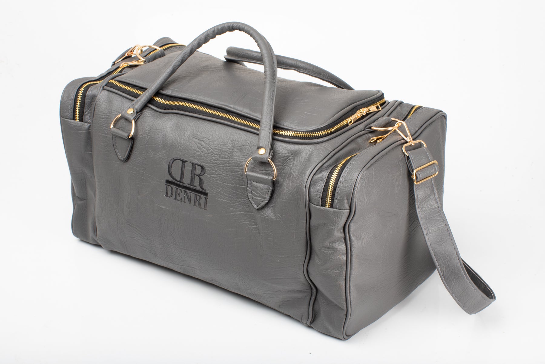 Denri Pocket Travel Bag Large Leather Duffle Business Leisure Travel Multiple Pockets Adjustable Strap Stylish, Durable Companion