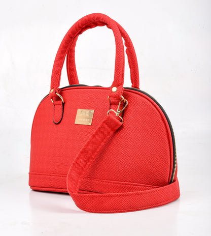 Oval Handbag Pattern Red