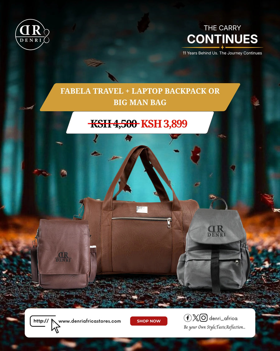 Fabela Travel + Laptop Backpack or Big Man Bag
