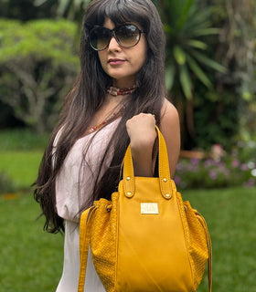 Denri Skye Handbag | Vegan Leather, Hidden Press-Button Closure | Chic & Featherlight