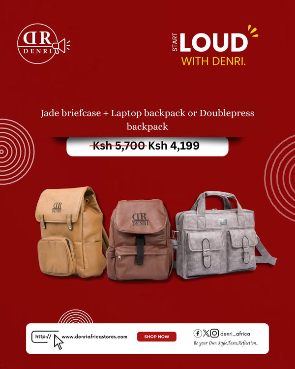 Jade Briefcase Bag + Laptop or Double Press Backpack