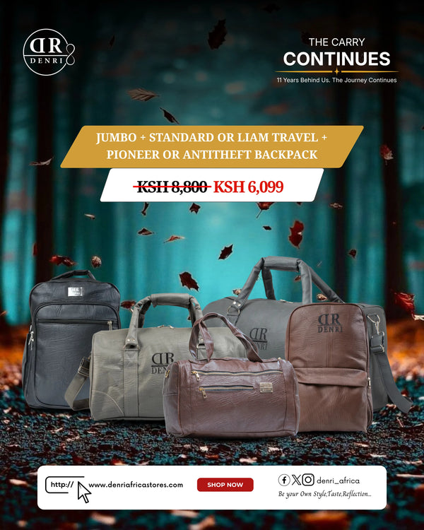 Jumbo Travel + Standard Travel or Liam Travel + Pioneer Backpack or Antitheft Backpack