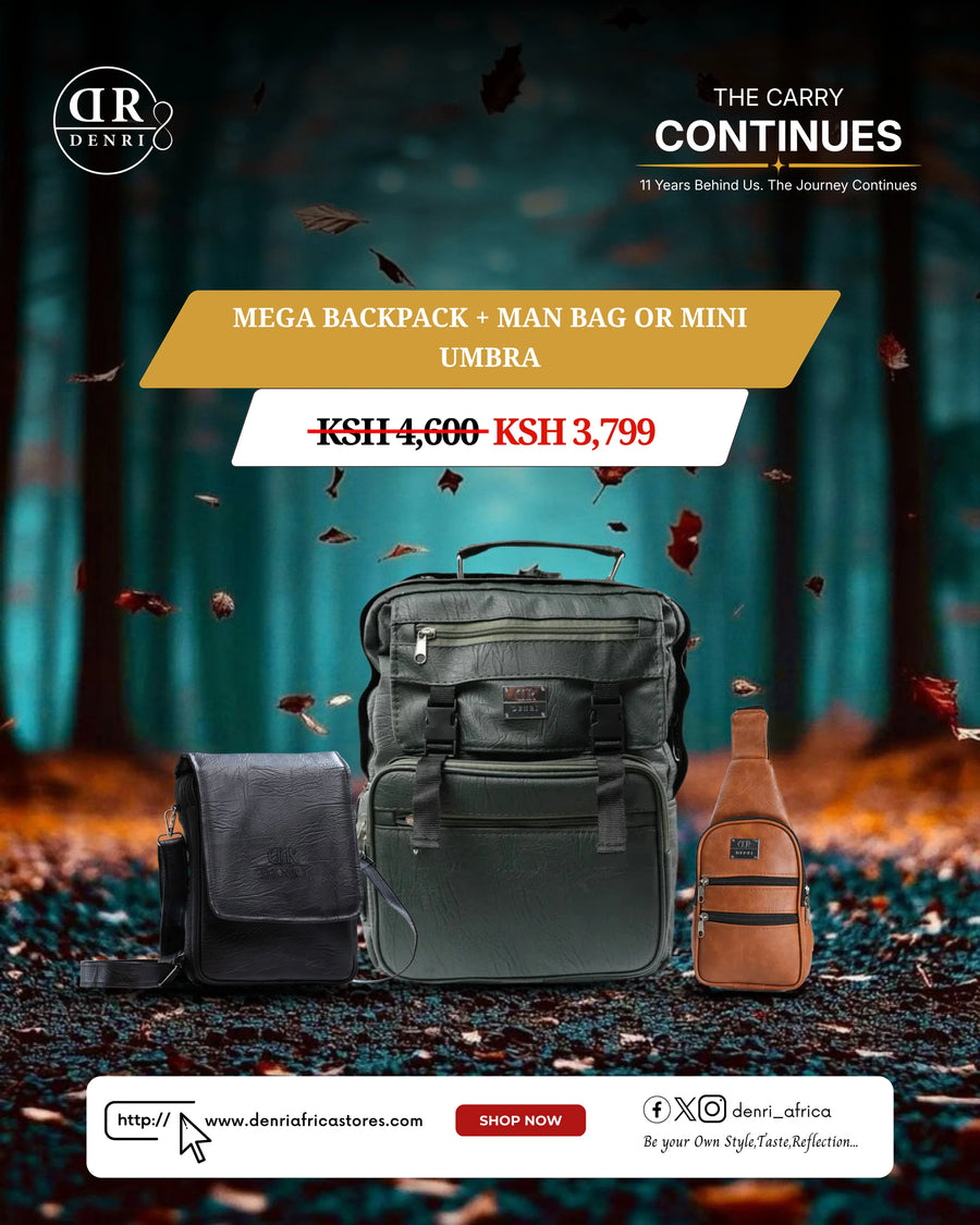 Mega Backpack + Man Bag or Mini Umbra