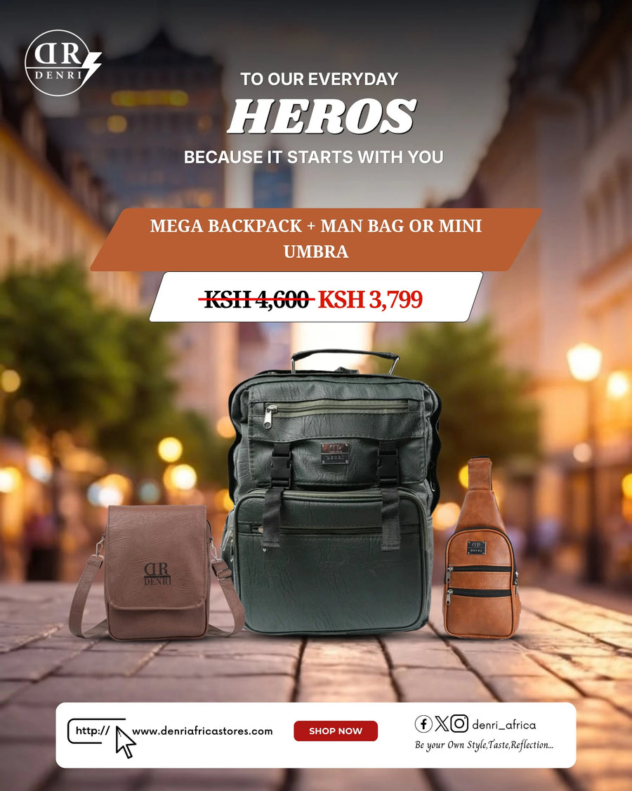 Mega Backpack + Man Bag or Mini Umbra