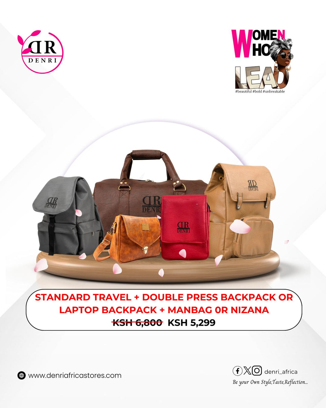 Standard Travel + Double Press Backpack or Laptop Backpack + Manbag or Nizana