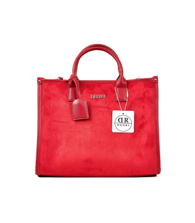 Denri | Nala Tote Bag | Dual-Texture Suede & Faux Leather Tote | Gold Hardware, Laptop-Ready