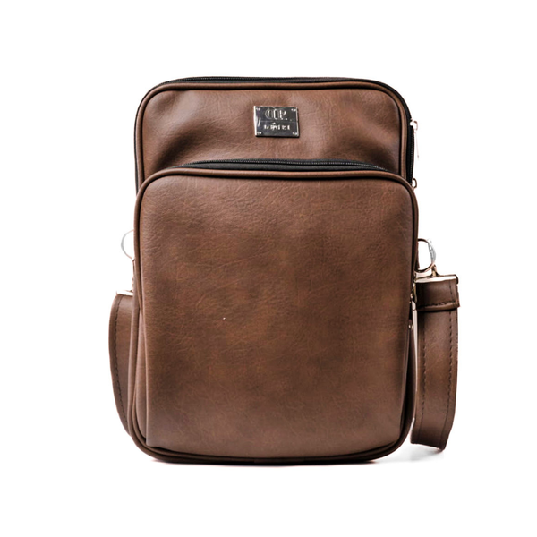 Denri Zula Man Bag | Faux Leather Crossbody Sling | Fits 14" Laptop, Detachable Strap & Document Sleeve