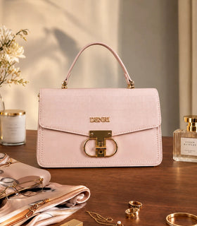 DENRI x KRIS BABY x NAIROFEY La Femme Limited Edition Top Handle Bag | Premium Croc Faux Leather, Gold Hardware