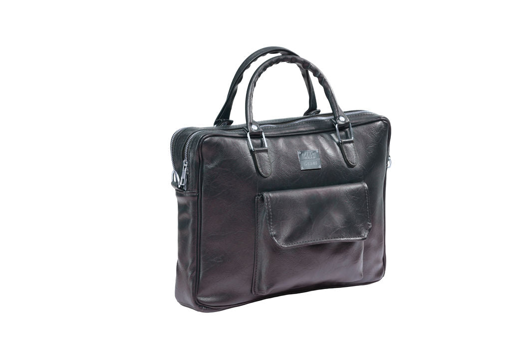 Denri Sleek Professional Legacy Briefcase – 15″ Laptop Compatible, Executive Vegan-Leather Work Bag